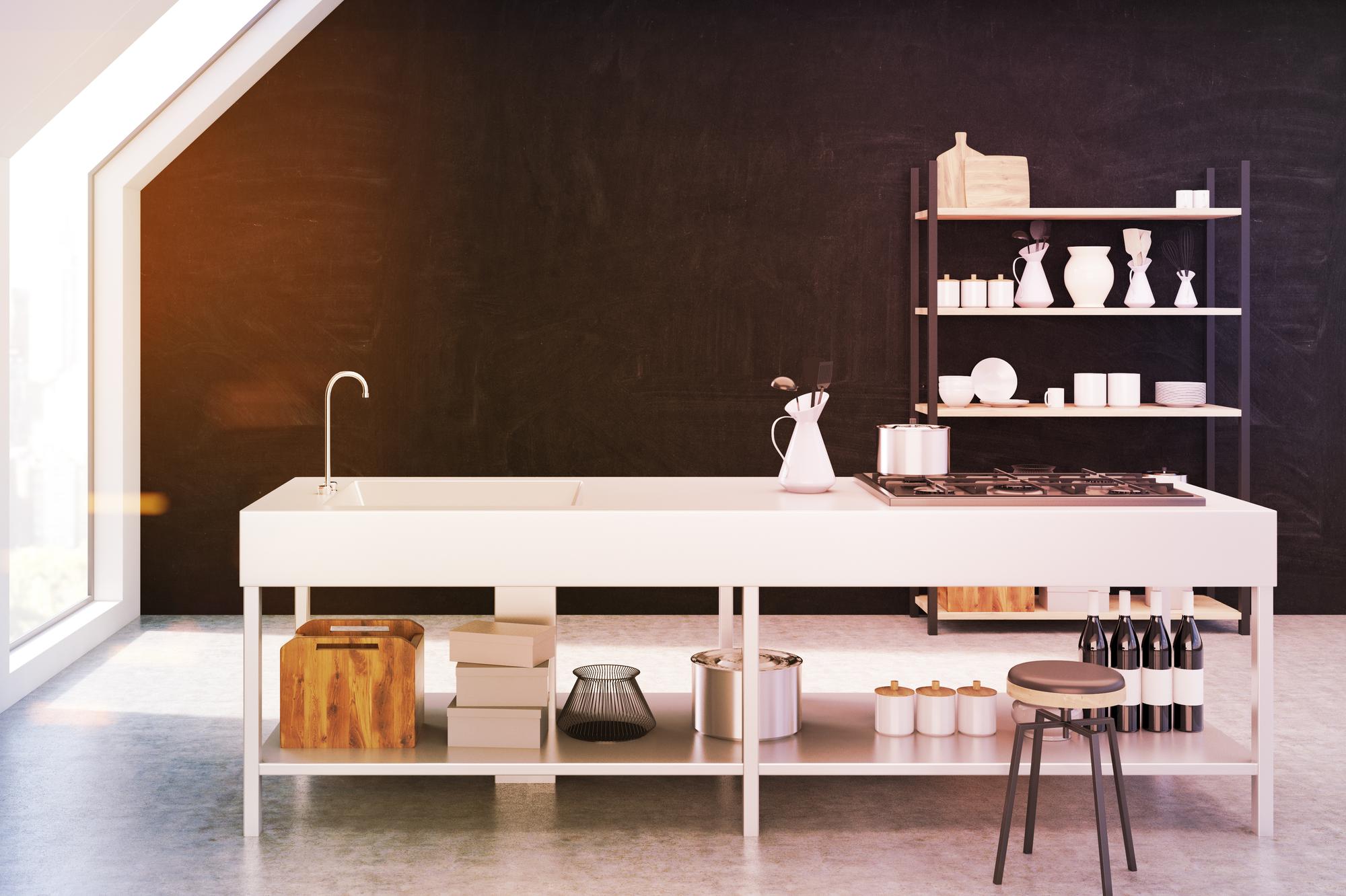Front of culinary studio with table set